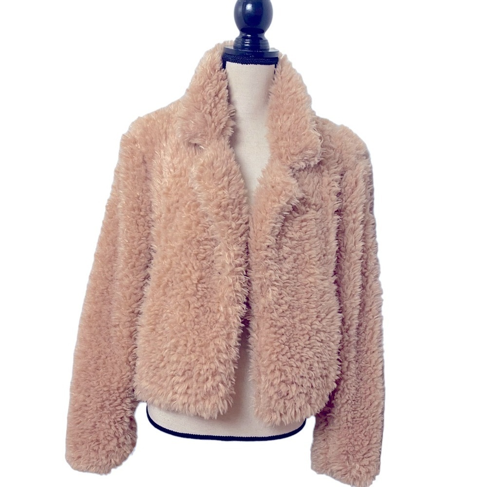 Blanknyc Faux Fur Teddy Jacket In Sahara Sz M Champagne & Oj — image 2 of 8